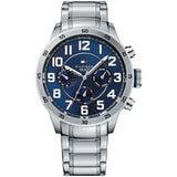 Tommy Hilfiger Trent Chronograph Blue Dial Silver Steel Strap Watch for Men - 1791053 Buy Now By Tommy Hilfiger