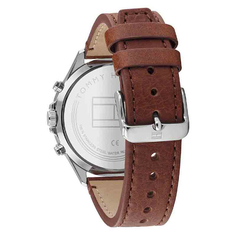 Tommy Hilfiger West Chronograph Grey Dial Brown Leather Strap Watch For Men - 1791710 Buy Now By Tommy Hilfiger