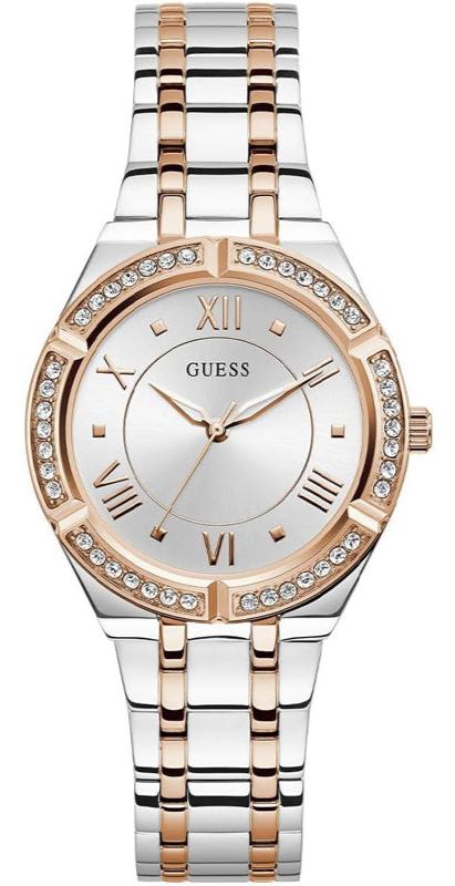 Guess Cosmo Quartz Silver Dial Two Tone Steel Strap Watch For Women - GW0033L9 Buy Now By Guess