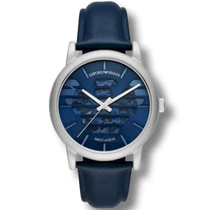 Emporio Armani Luigi Automatic Blue Dial Blue Leather Strap Watch For Men - AR60030 Buy Now By Emporio Armani