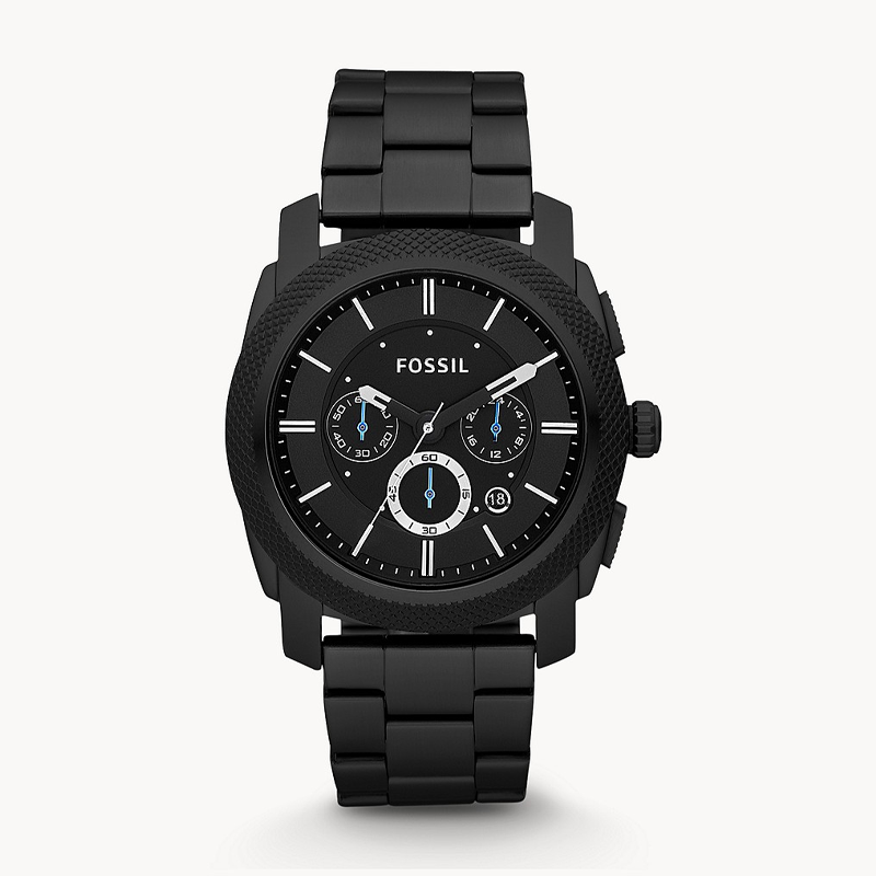Fossil Machine Chronograph Black Dial Black Steel Strap Watch for Men - FS4552 Buy Now By Fossil