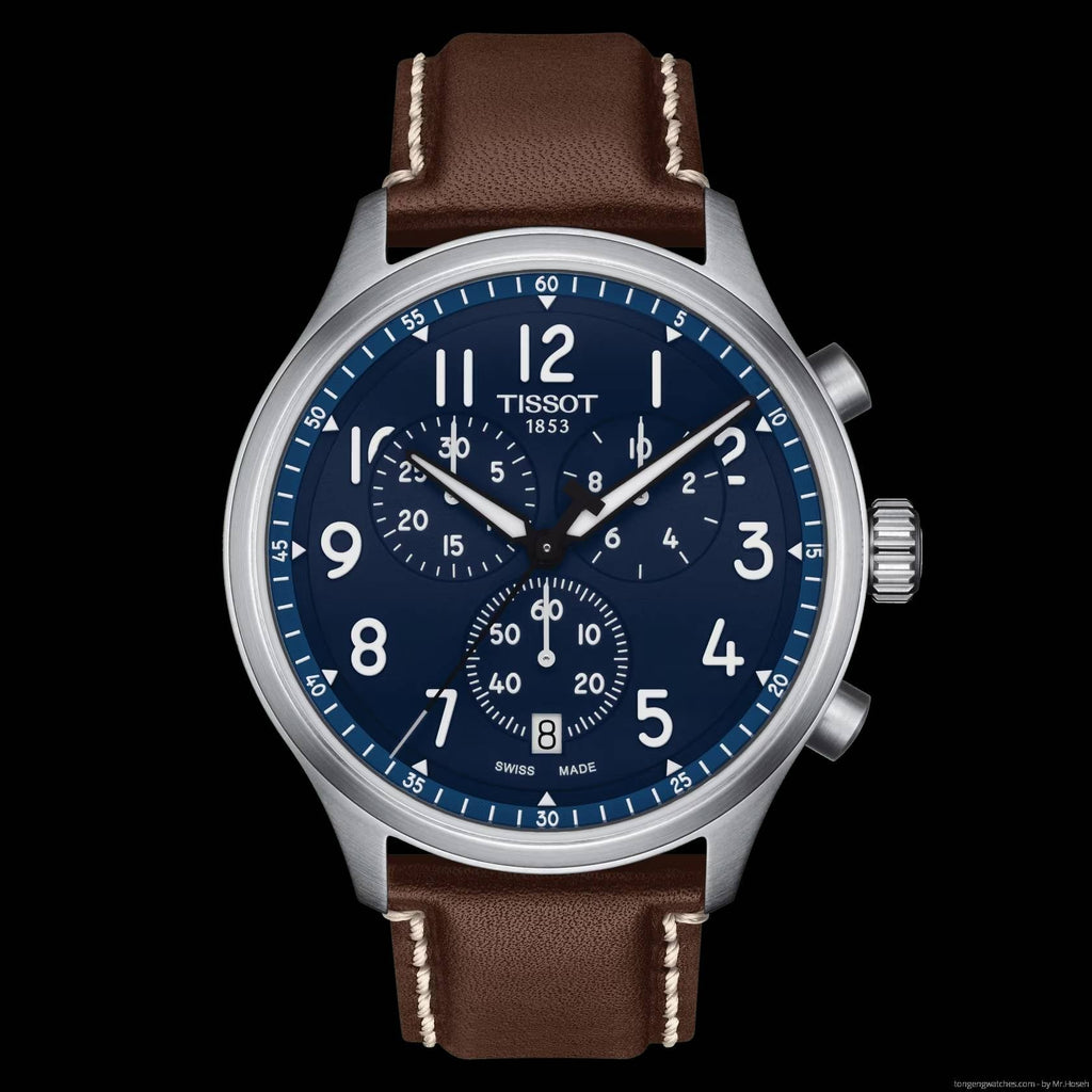 Tissot Chrono XL Vintage Blue Dial Brown Leather Strap Watch For Men - T116.617.16.042.00 Buy Now By Tissot
