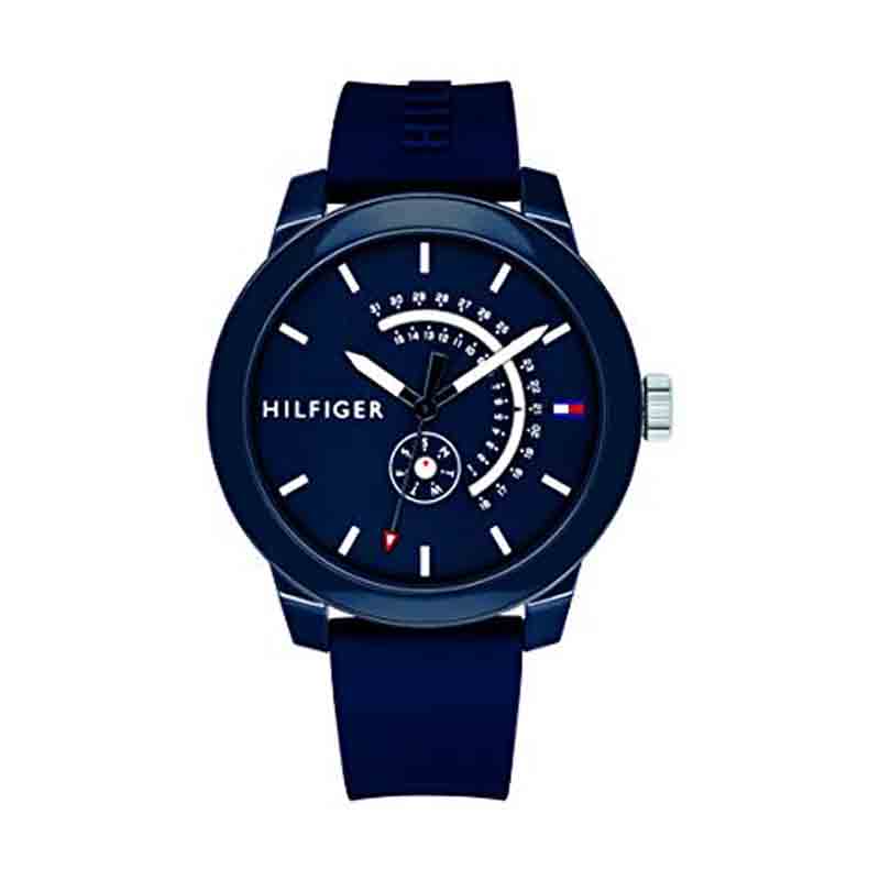 Tommy Hilfiger Denim Quartz Blue Dial Blue Rubber Strap Watch for Men - 1791482 Buy Now By Tommy Hilfiger
