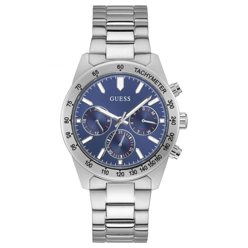 Guess Altitude Chronograph Blue Dial Silver Steel Strap Watch for Men - GW0329G1 Buy Now By Guess