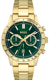 Hugo Boss Allure Chronograph Green Dial Gold Steel Strap Watch for Men - 1513923 Buy Now By Hugo Boss