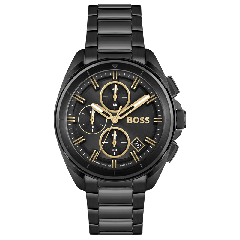 Hugo Boss Volane Black Dial Black Steel Strap Watch for Men - 1513950 Buy Now By Hugo Boss
