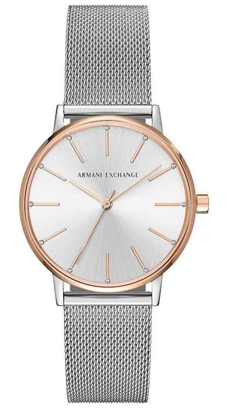 Armani Exchange Lola Analog White Dial Silver Mesh Strap Watch For Women - AX5537 Buy Now By Armani Exchange