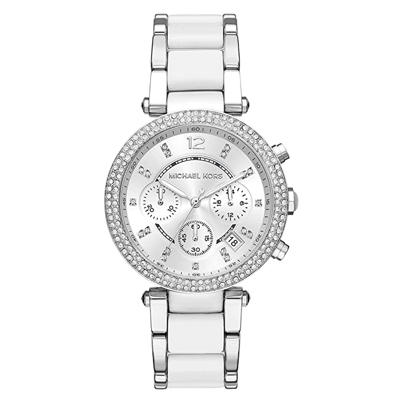 Michael Kors Parker Chronograph Silver Dial Silver Steel Strap Watch For Women - MK6354 Buy Now By Michael Kors