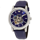 Emporio Armani Luigi Chronograph Blue Dial Black Leather Strap Watch For Men - AR60011 Buy Now By Emporio Armani