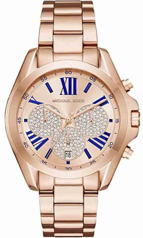 Michael Kors Bradshaw Chronograph Rose Gold Dial Rose Gold Steel Strap Watch For Women - MK6321 Buy Now By Michael Kors