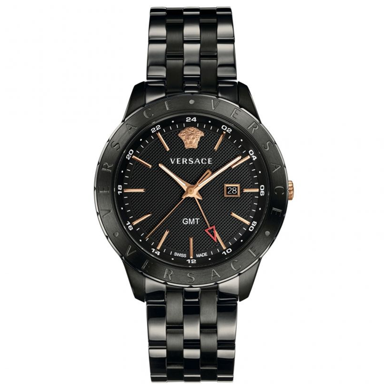 Versace Univers Quartz Black Dial Black Steel Strap Watch for Men - VEBK00618 Buy Now By Versace