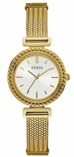 Guess Quartz White Dial Gold Steel Strap Watch For Women - W1152L2 Buy Now By Guess