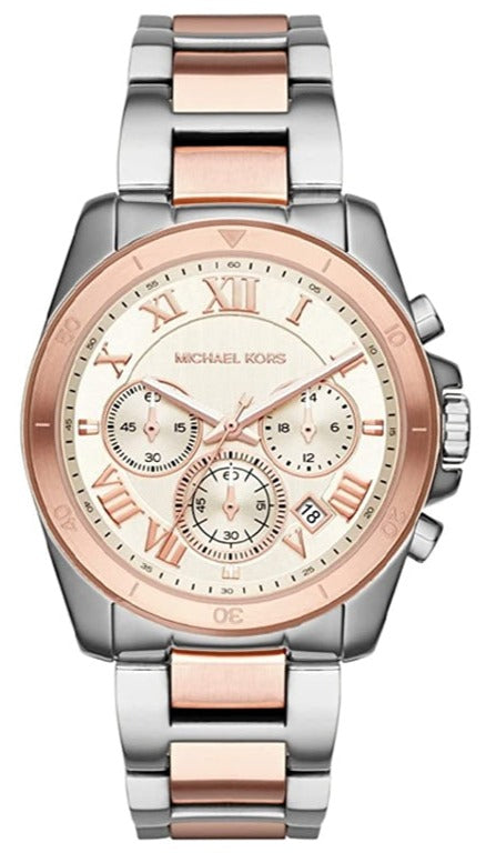 Michael Kors Brecken Chronograph White Dial Two Tone Steel Strap Watch For Women - MK6368 Buy Now By Michael Kors