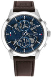 Tommy Hilfiger Henry Chronograph Blue Dial Brown Leather Strap Watch For Men -1710476 Buy Now By Tommy Hilfiger