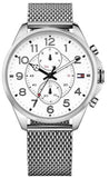 Tommy Hilfiger Dean Chronograph White Dial Silver Mesh Bracelet Watch for Men - 1791277 Buy Now By Tommy Hilfiger