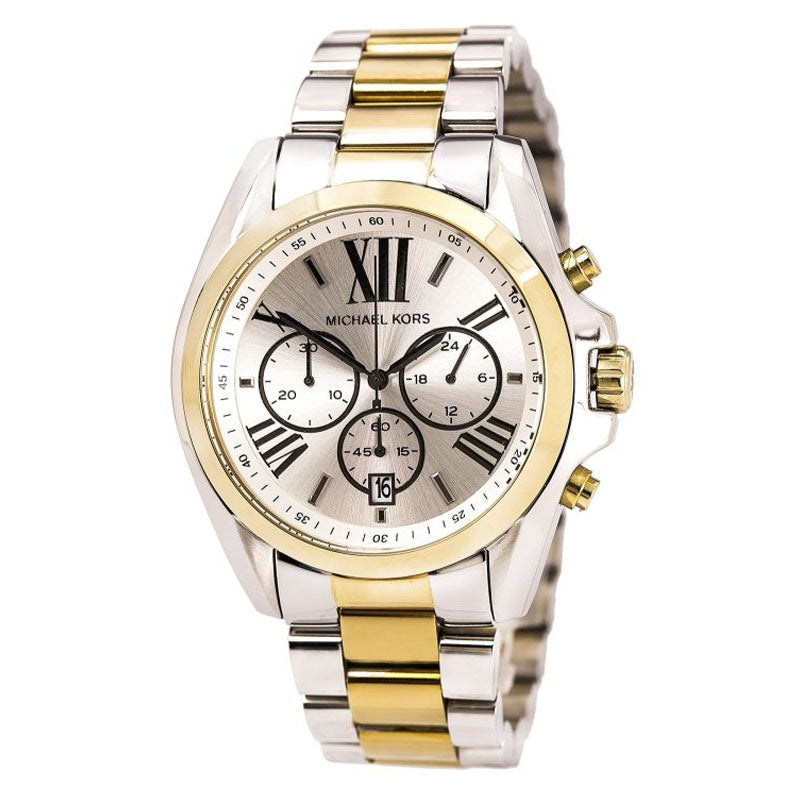 Michael Kors Bradshaw Chronograph Silver Dial Two Tone Steel Strap Watch For Women - MK5855 Buy Now By Michael Kors