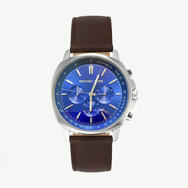 Michael Kors Sullivan Quartz Blue Dial Brown Leather Strap Watch For Men - MK8996 Buy Now By Michael Kors