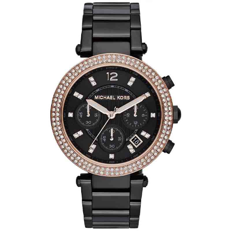 Michael Kors Parker Diamonds Black Dial Black Steel Strap Watch for Women - MK5885 Buy Now By Michael Kors