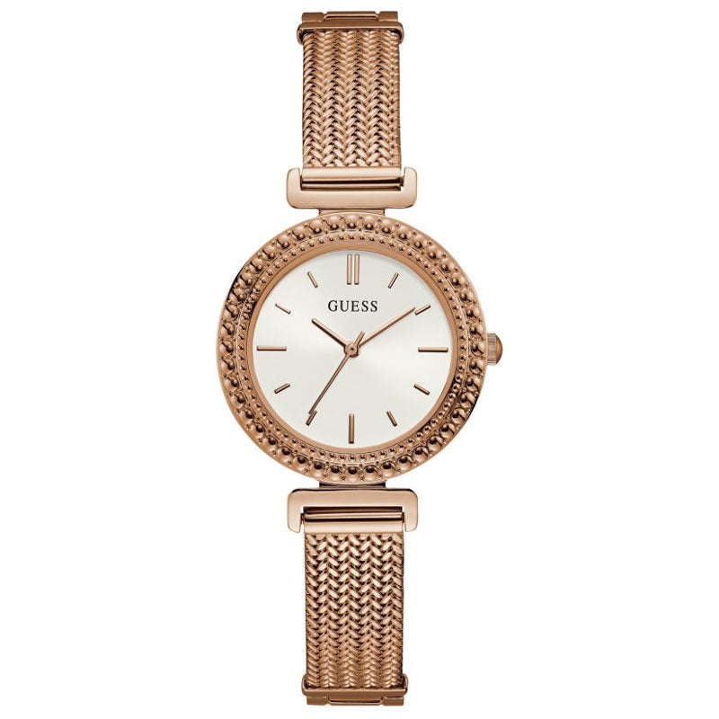 Guess Monroe Silver Dial Rose Gold Steel Strap Watch For Women - W1152L3 Buy Now By Guess