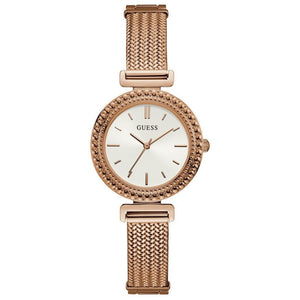 Guess Monroe Silver Dial Rose Gold Steel Strap Watch For Women - W1152L3 Buy Now By Guess
