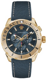 Versace Casual Chronograph Blue Dial Blue Leather Strap Watch for Men - VERG004-18 Buy Now By Versace