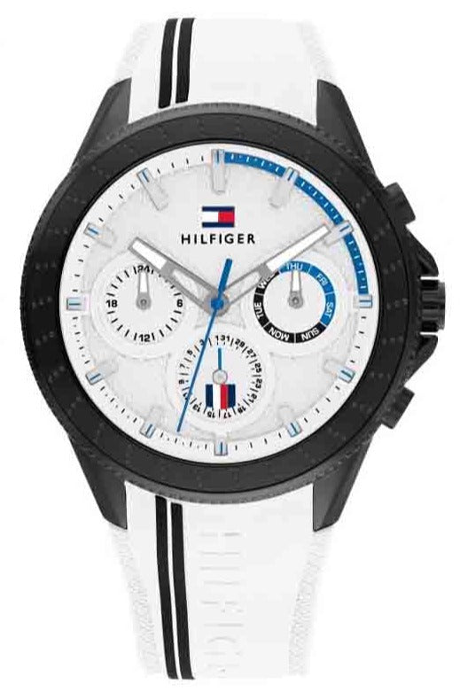 Tommy Hilfiger Aiden Chronograph White Dial White Rubber Strap Watch For Men - 1791862 Buy Now By Tommy Hilfiger