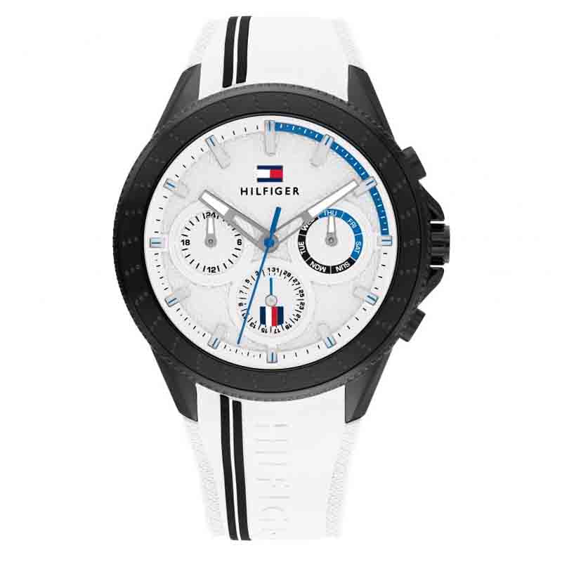 Tommy Hilfiger Aiden Chronograph White Dial White Rubber Strap Watch For Men - 1791862 Buy Now By Tommy Hilfiger
