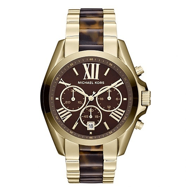 Michael Kors Bradshaw Chronograph Brown Dial Two Tone Steel Strap Watch For Women - MK5696 Buy Now By Michael Kors