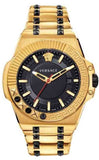 Versace Chain Reaction Quartz Black Dial Two Tone Steel Strap Watch for Men - VEDY00619 Buy Now By Versace