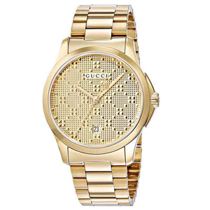 Gucci G Timeless Gold Dial Gold Steel Strap Unisex Watch - YA126461 Buy Now By Gucci