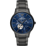 Emporio Armani Renato Automatic Blue Dial Grey Steel Strap Watch For Men - AR60056 Buy Now By Emporio Armani