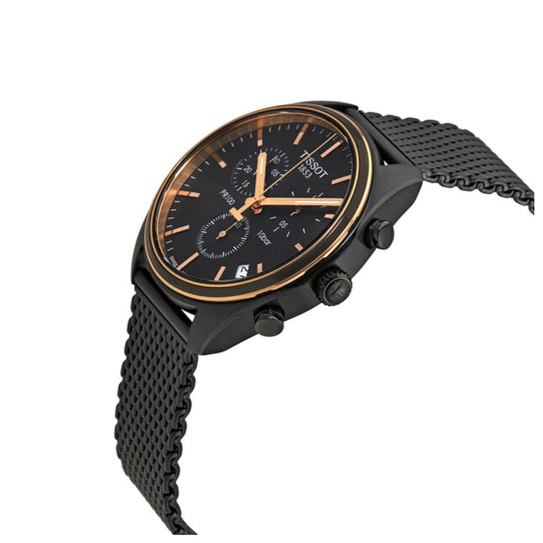 Tissot T Classic PR 100 Chronograph Anthracite Black Dial Black Mesh Bracelet Watch For Men - T101.417.23.061.00 Buy Now By Tissot