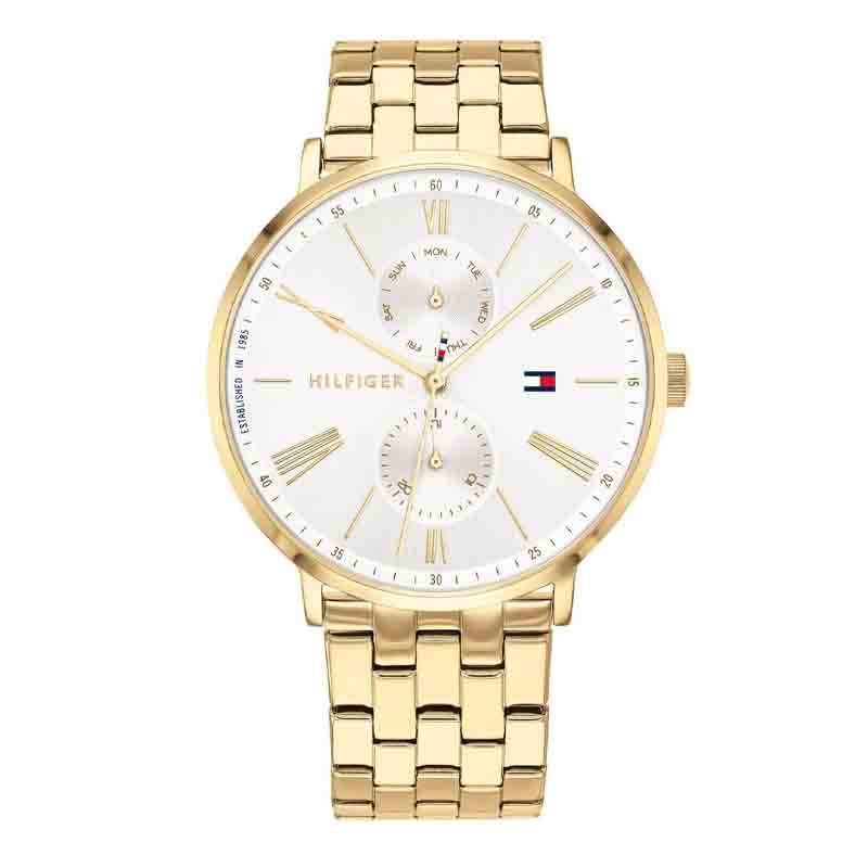 Tommy Hilfiger Jenna Quartz White Dial Gold Steel Strap Watch for Women - 1782069 Buy Now By Tommy Hilfiger