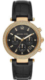 Michael Kors Parker Chronograph Black Dial Black Leather Strap Watch For Women - MK6984 Buy Now By Michael Kors