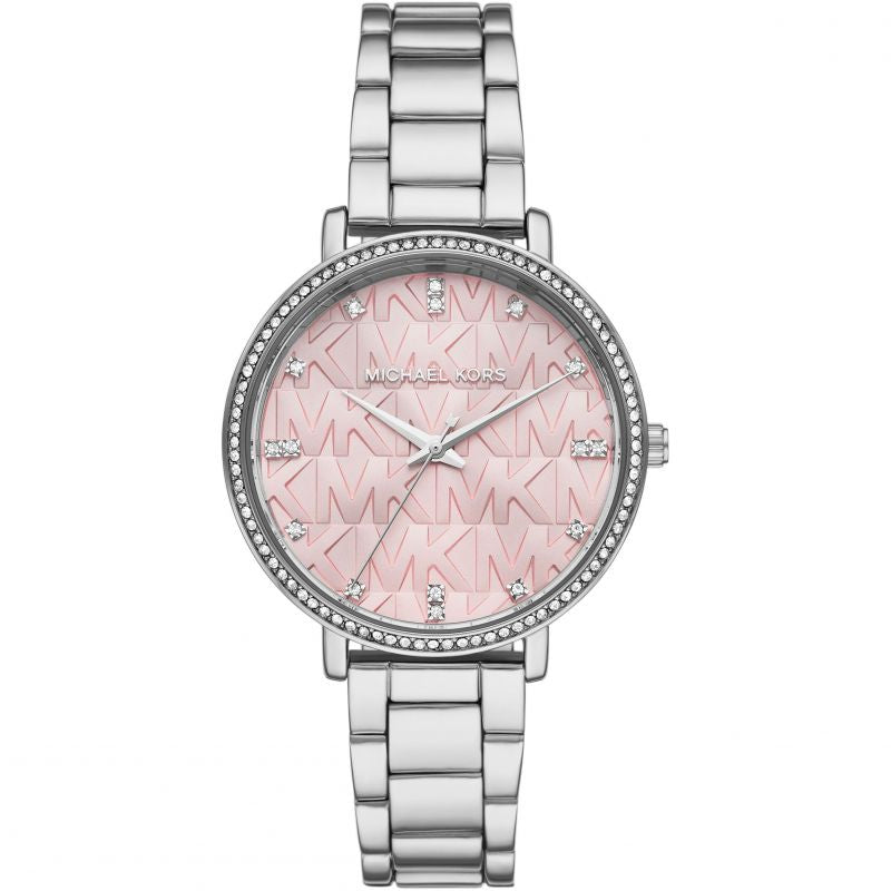Michael Kors Pyper Three Hand Pink Dial Silver Steel Strap Watch For Women - MK4631 Buy Now By Michael Kors