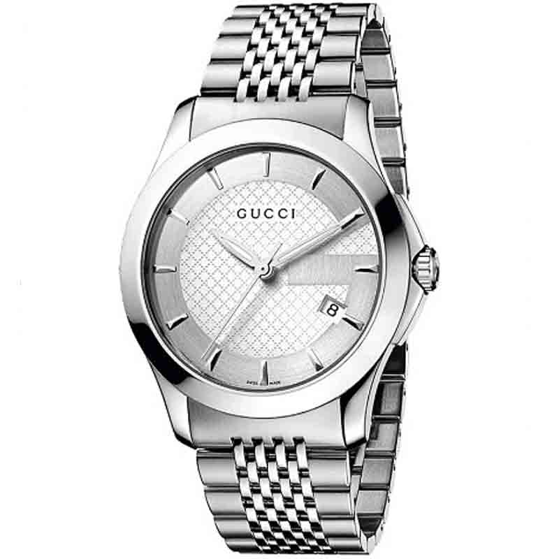 Gucci G Timeless Silver Dial Silver Steel Strap Watch For Men - YA126401 Buy Now By Gucci