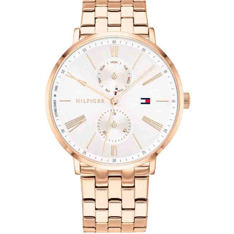 Tommy Hilfiger Jenna Quartz White Dial Rose Gold Steel Strap Watch for Women - 1782070 Buy Now By Tommy Hilfiger