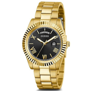 Guess Connoisseur Black Dial Gold Steel Strap Watch for Men - GW0265G3 Buy Now By Guess