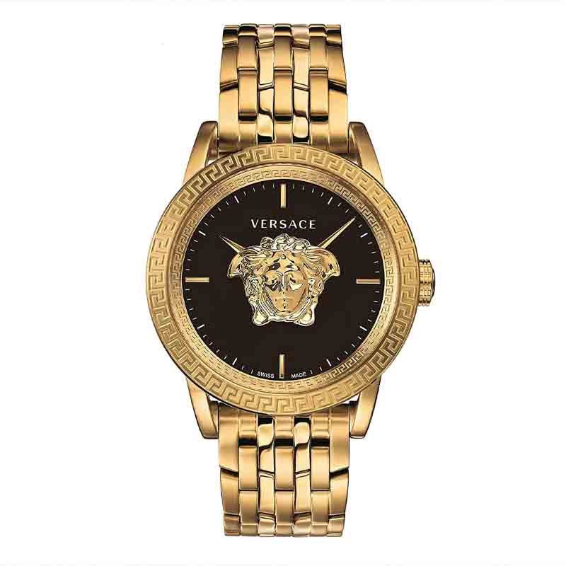 Versace Palazzo Empire Black Dial Gold Steel Strap Watch for Men - VERD00818 Buy Now By Versace