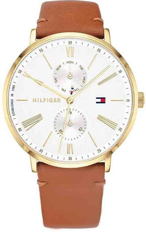 Tommy Hilfiger Jenna Quartz White Dial Brown Leather Strap Watch for Women - 1782073 Buy Now By Tommy Hilfiger