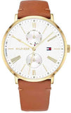 Tommy Hilfiger Jenna Quartz White Dial Brown Leather Strap Watch for Women - 1782073 Buy Now By Tommy Hilfiger