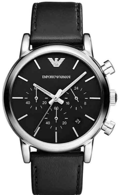 Emporio Armani Dress Analog Black Dial Black Leather Strap Watch For Men - AR8029 Buy Now By Emporio Armani