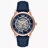 Emporio Armani Meccanico Automatic Blue Dial Blue Leather Strap Watch For Men - AR60050 Buy Now By Emporio Armani