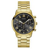 Guess Hendrix Multifunction Black Dial Gold Steel Strap Watch for Men - W1309G2 Buy Now By Guess