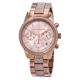 Michael Kors Ritz Chronograph Rose Gold Dial Rose Gold Steel Strap Watch For Women - MK6485 Buy Now By Michael Kors