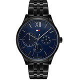 Tommy Hilfiger Damon Quartz Chronograph Blue Dial Black Steel Strap Watch for Men - 1791454 Buy Now By Tommy Hilfiger