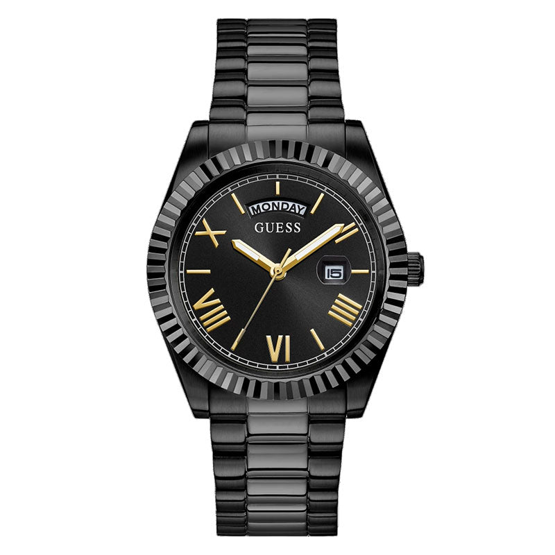Guess Connoisseur Black Dial Black Steel Strap Watch for Men - GW0265G4 Buy Now By Guess