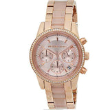 Michael Kors Ritz Chronograph Rose Gold Dial Rose Gold Steel Strap Watch for Women - MK6077 Buy Now By Michael Kors
