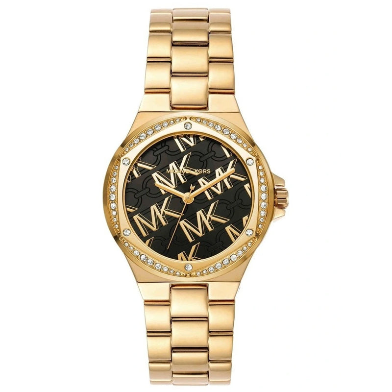Michael Kors Lennox Quartz Black Dial Gold Steel Strap Watch For Women - MK7404 Buy Now By Michael Kors