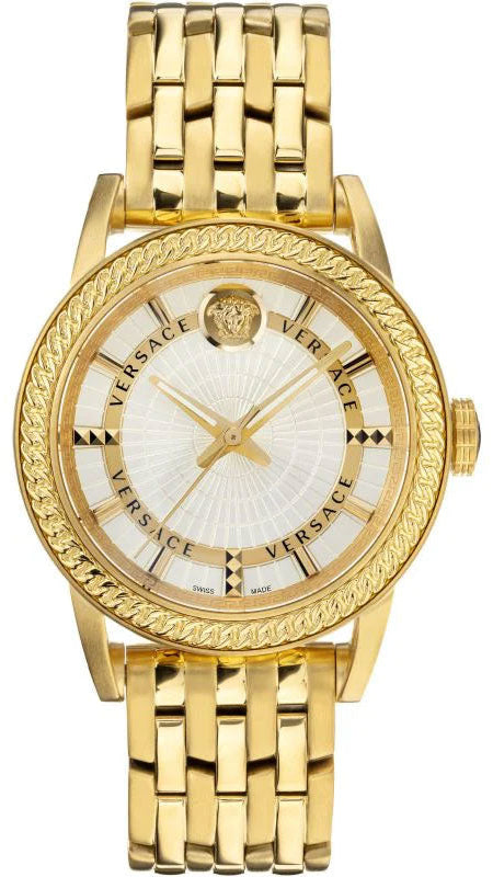 Versace Code Quartz Silver Dial Gold Steel Strap Watch For Men - VEPO00420 Buy Now By Versace